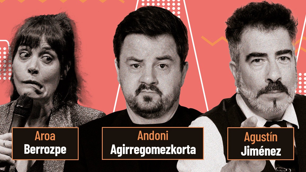 Cartel del evento con los tres actores protagonistas