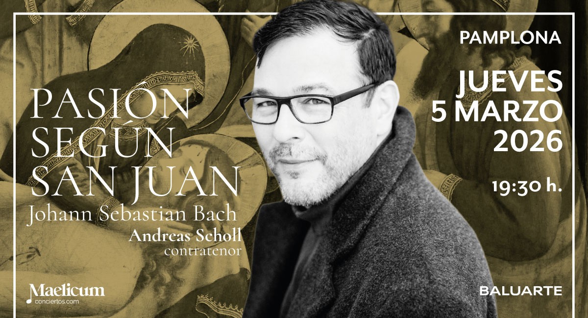 Andreas Scholl contratenor posa en el cartel del evento